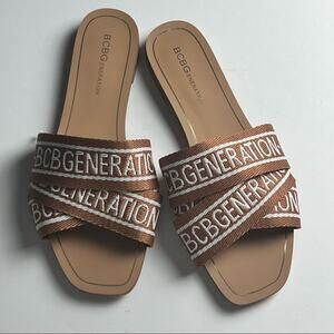 BCBGeneration Krista Women’s Cognac and White Sandals Size 8